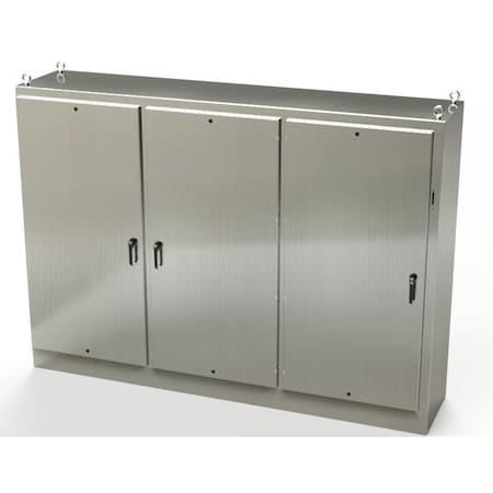 Saginaw Control & Engineering 3 Point Latch with Coinproof/Padlock Handle Electrical Enclosures, 84 in H, 24 in D, 117-1/2 in W SCE-84XM3EW24SS